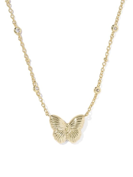 Cailey Butterfly Gold Short Pendant Necklace - Picture 2 of 4